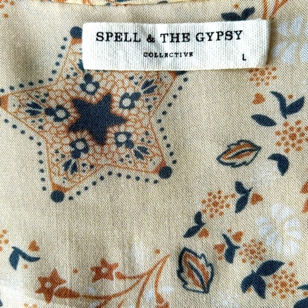 EUC Spell 💫Vintage Celestial Blouse in Cream size Large - Picture 8 of 10